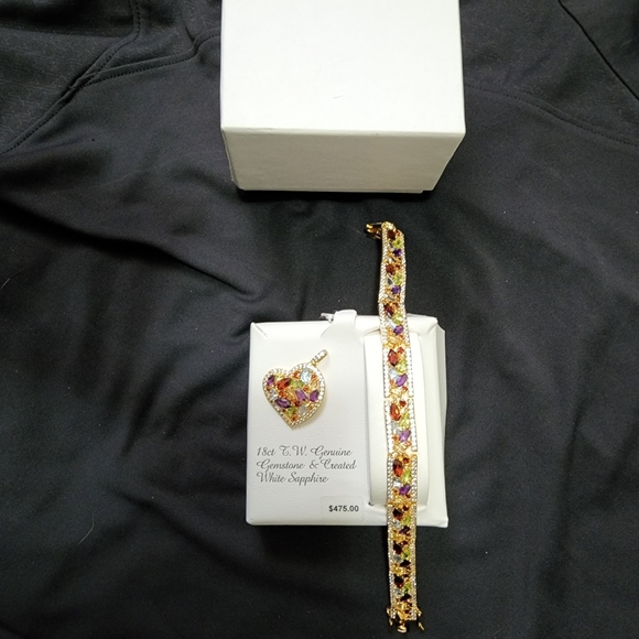 18ct genuine gemstones and white sapphires - Picture 5 of 5